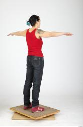 Whole Body Woman T poses Tattoo Casual Slim Studio photo references